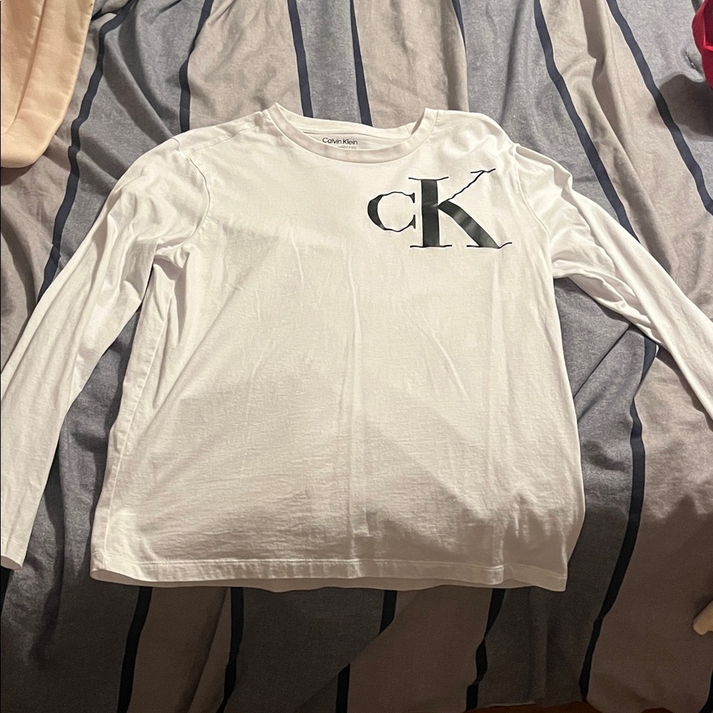 Calvin Klein Mens White Long Sleeve Shirt